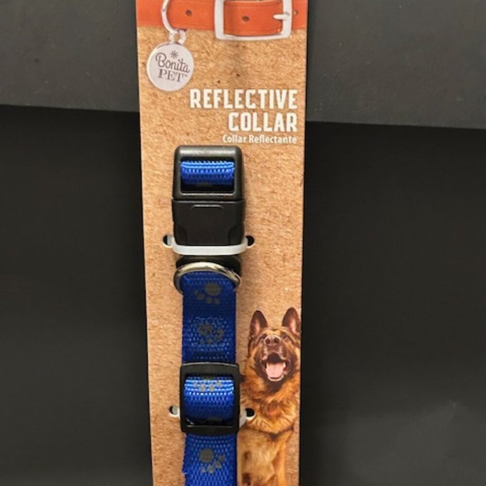 Bonita Pet Reflective Blue Collar 12.18in/30-45.7cm